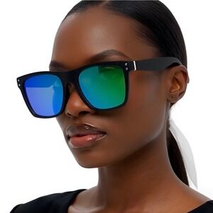 Sport Wrap Driving Glasses Green Lens Women Sunglasses UV400 Light Weight Girls